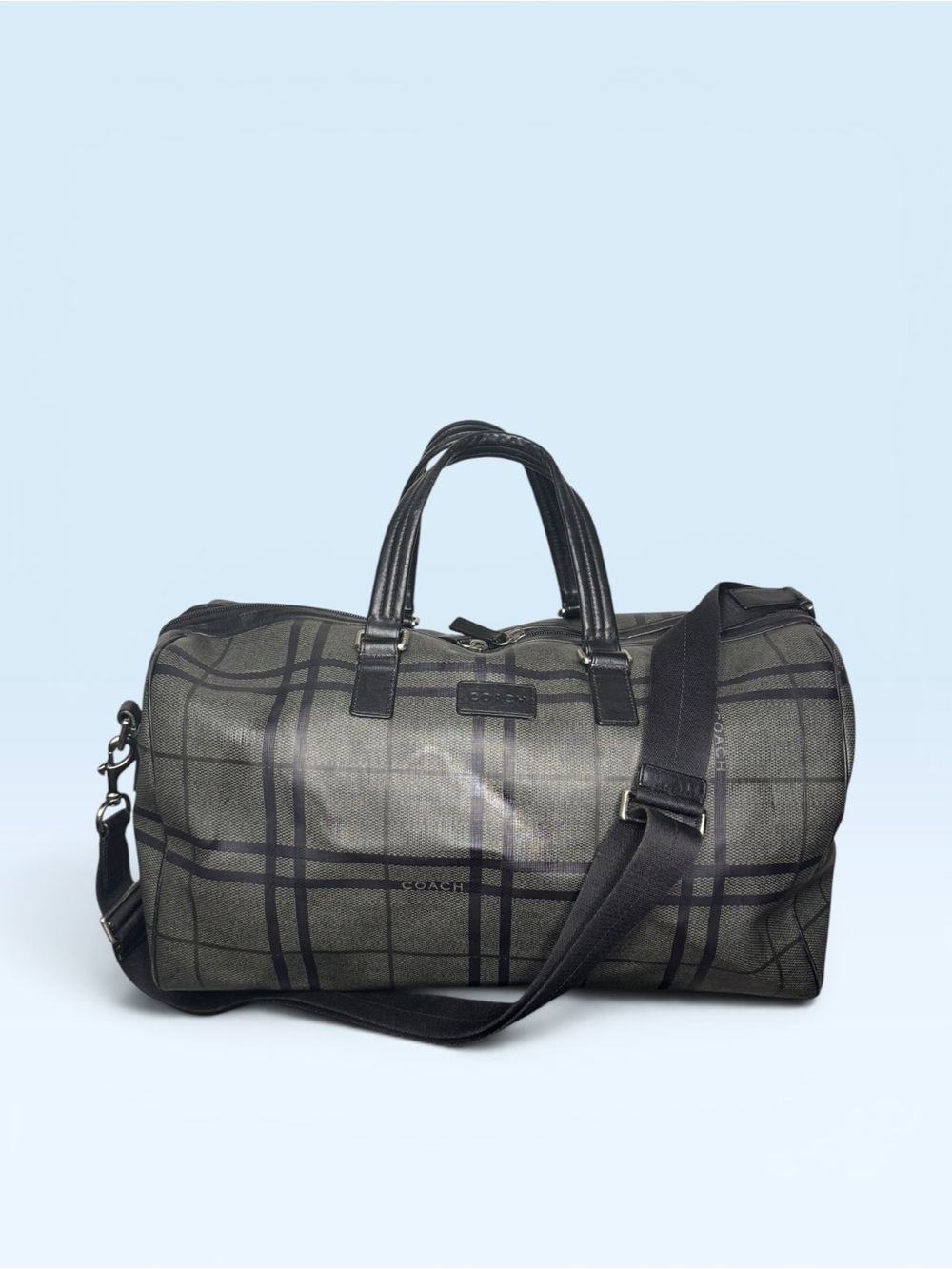 Coach Duffle Black Gray Weekender - Picture 1 of 13